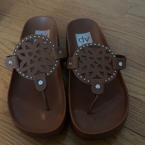 DV by Dolce Vita Tan Cut-Out Sandals